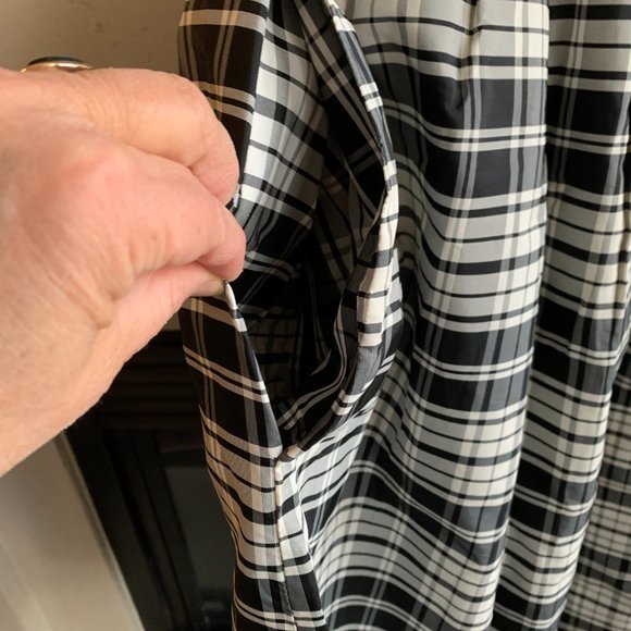 Vintage Mr. Hank 100% Acetate Black & White Check Skirt w/ belt, Approx 8 - Picture 6 of 14